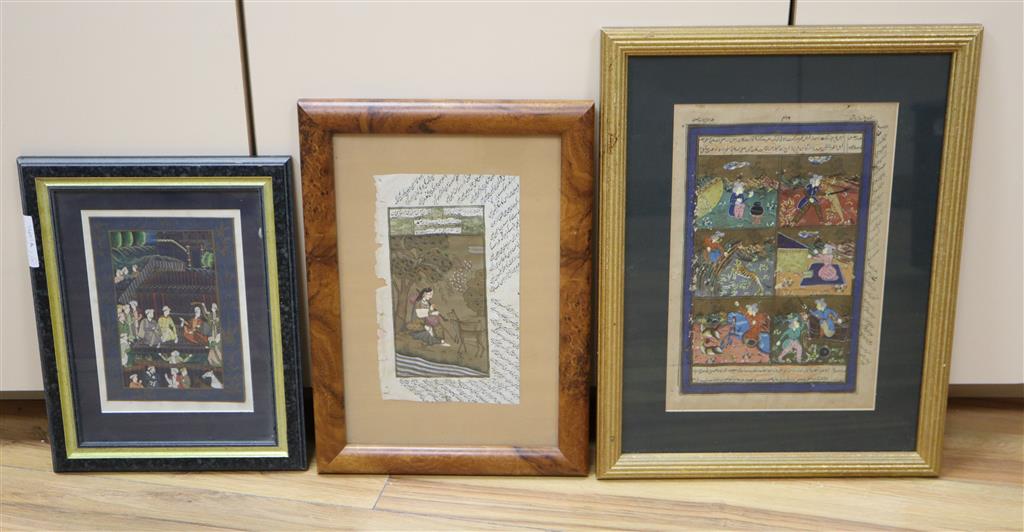 Three Indian miniatures paintings